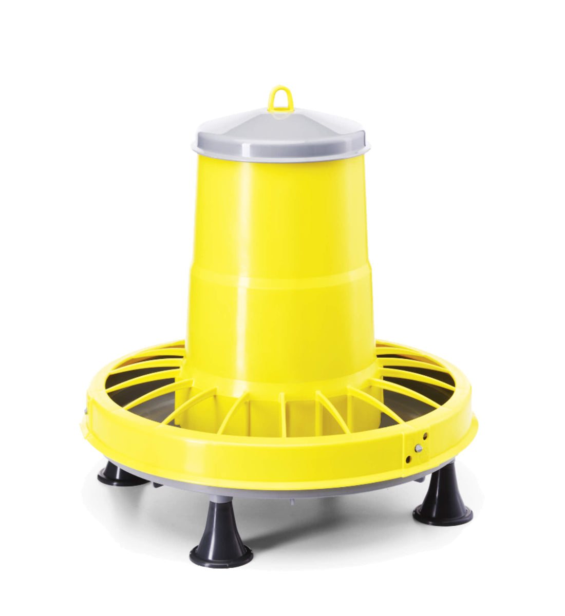 Mangiatoia Per Galline Da 8 Kg Con Corda Per Appendere – Fori Anti Spreco, Diametro 37 Cm, Altezza 37 Cm, In Plastica Resistente